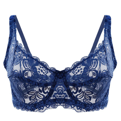Women Plus Size Lace Embroidery Bra Underwear