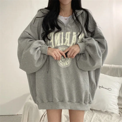 New Womens 9317 Cool Winter Style Loose Hoodies