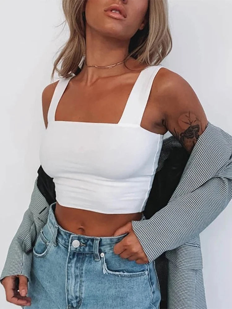 Modern Silhouette: Square-Neck Off-Shoulder Crop