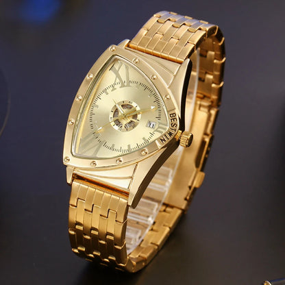 Triangle Frame Silicone Strap Luxury Quartz Men Watches