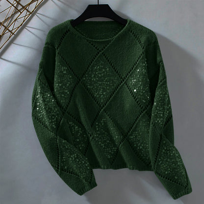 Autumn Winter Women S Long Sleeve Hooded Knitted Pullover Vintage V Neck Loose Sweater Casual Knitwear For Ladies