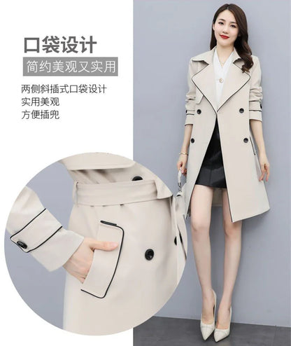Womens Oversize Long Single Breasted Trench Coat