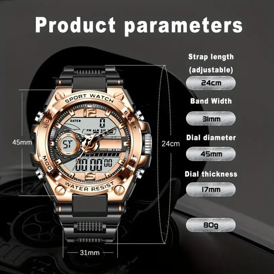 Mens Casual Muscular Sport Digital Analog Watch