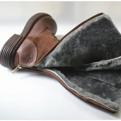 Genuine Leather Lace Up Cool Winter Boots For Women