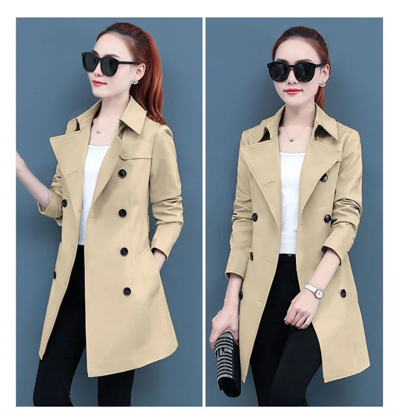 New Solid Khaki Trench Coats