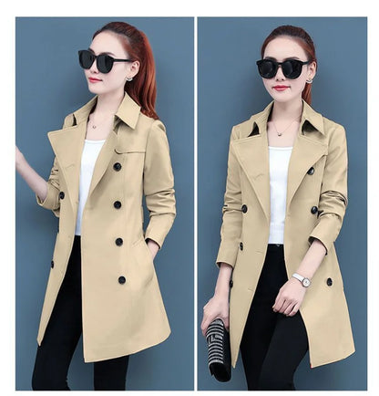 New Solid Khaki Trench Coats