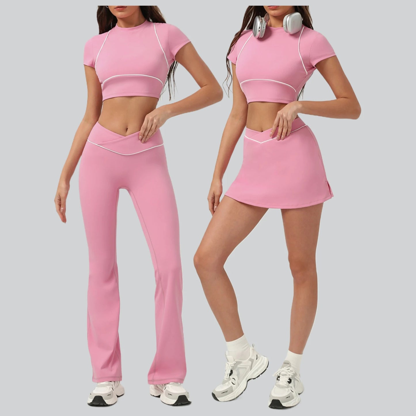 2 In 1 Quick Dry Women Sport Skirt Shorts