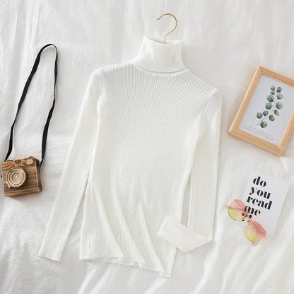 Timeless Basic: Solid Cashmere-Blend Turtleneck Jumper