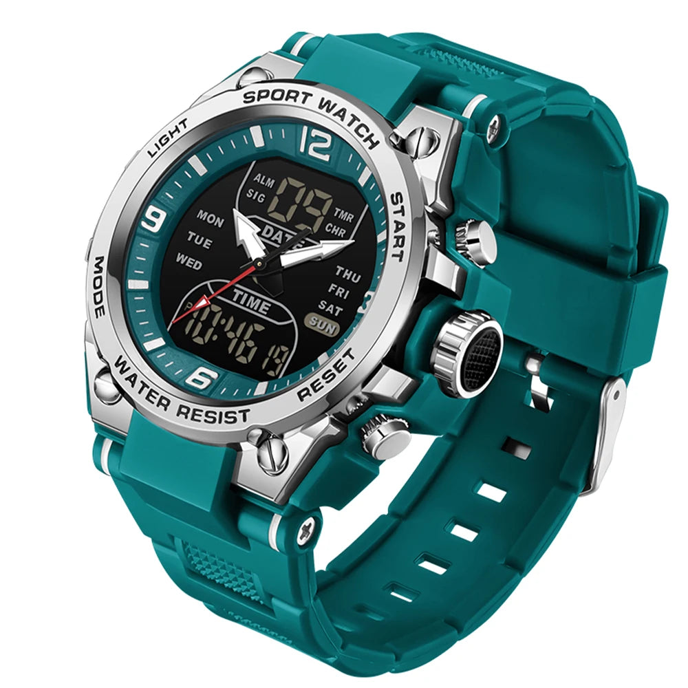 Mens 50m Waterproof Mascular Digital Analog Display Watches