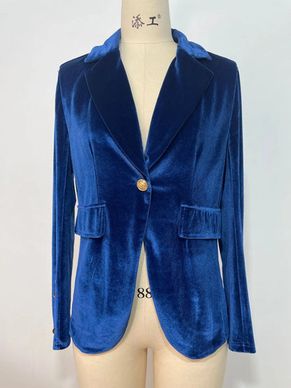 Notched Collar Single Button Blazer for Effortless Chic Asymmetric Street Style