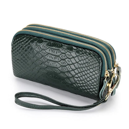 Womens Genuine Leather Alligator Long Wallets