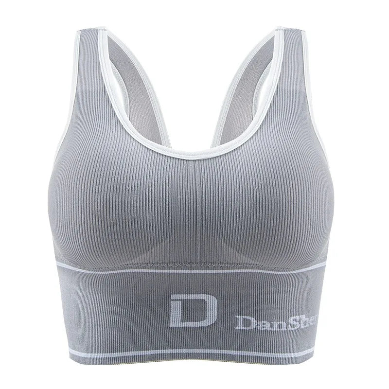 Active Lifestyle: Sporty Ribbed Grey Sports Bra