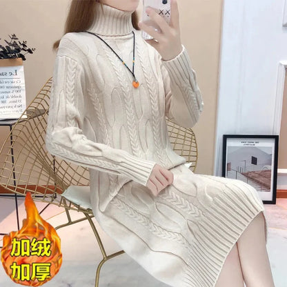 Women Turtleneck Thick Knitted Sweaters