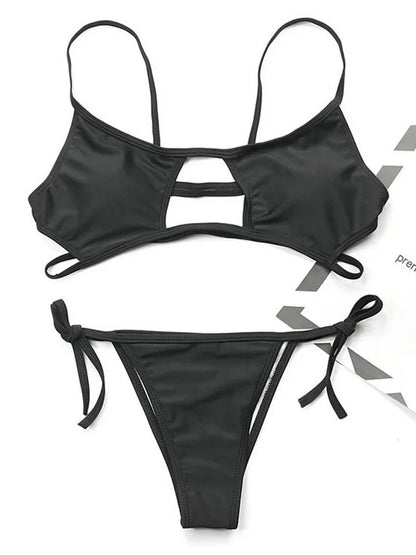 Stylish Hollow Out High Cut Micro Womens Swimsuit