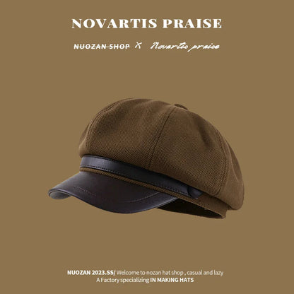 Womens Panama Beret Minimalist Octagonal Painter Hat Duck Tongue Cap For Autumn Winter Fashion