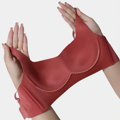 Ergonomic Plus Size Full Cup Bra Side Gathering Anti Sagging Push Up No Underwire For Flattering Support