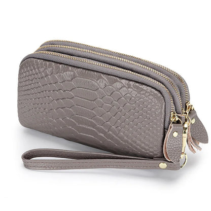 Womens Genuine Leather Alligator Long Wallets