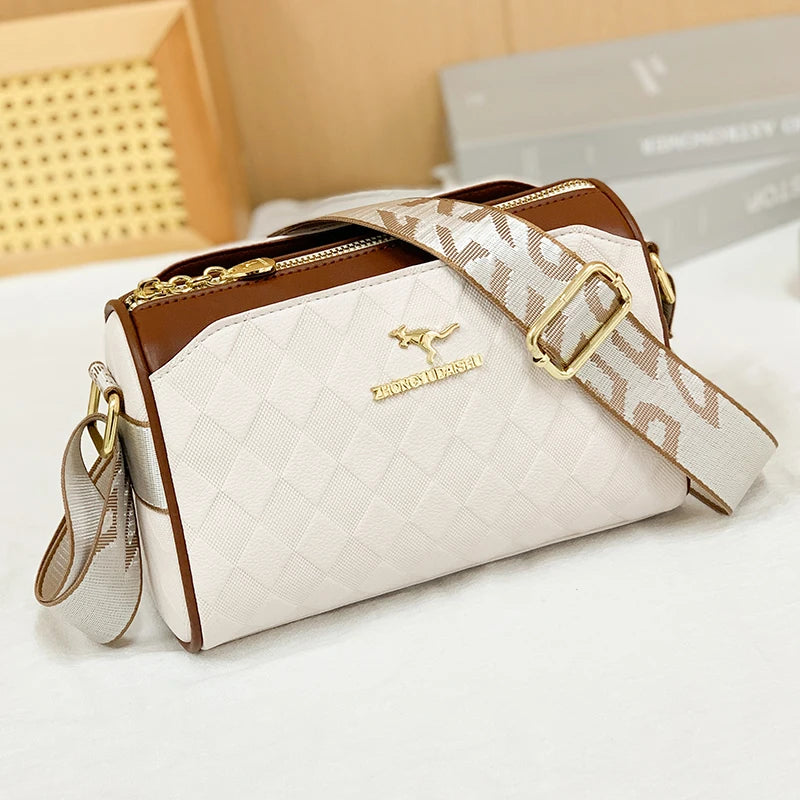 Womens High End Crossbody Bag Exquisite Fashion Checkerboard Pu Messenger Versatile Niche Ins Small Square Bag