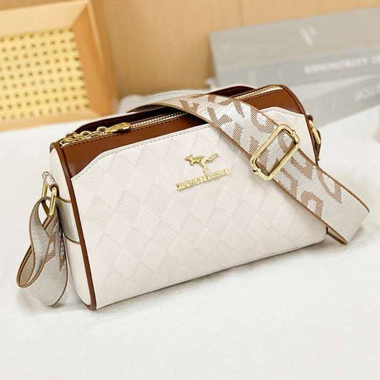 Womens High End Crossbody Bag Exquisite Fashion Checkerboard Pu Messenger Versatile Niche Ins Small Square Bag