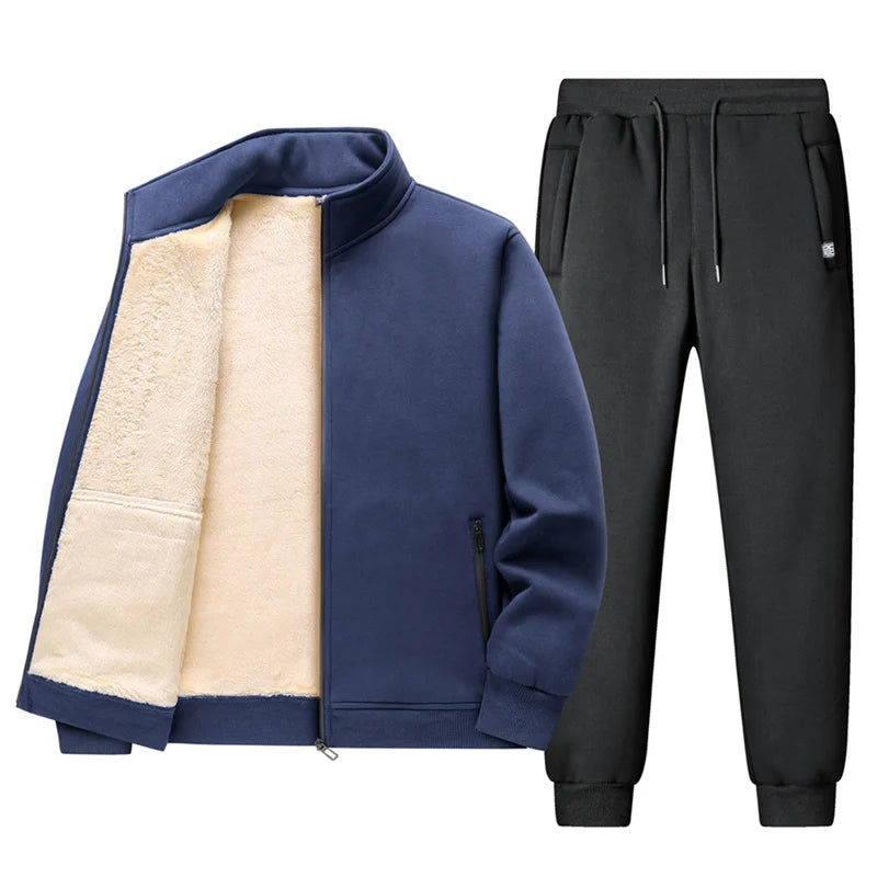 Lamb Cashmere Hoodie Pant Warmy Tracksuit Sets For Men Women