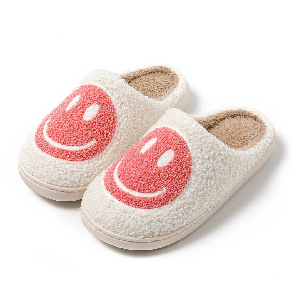 Womens Fluffy Emoji Faces Winter Slippers