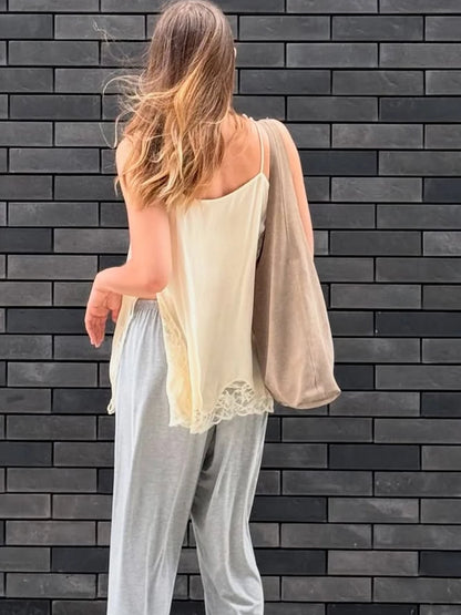 2025 Sexy Patchwork Floral Tank Top For Women Square Collar Sleeveless Lace Up Slimming Vest Summer Fashion