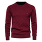 Argyle Basic Solid Color O-Neck Long Sleeve Knitted Men Sweaters