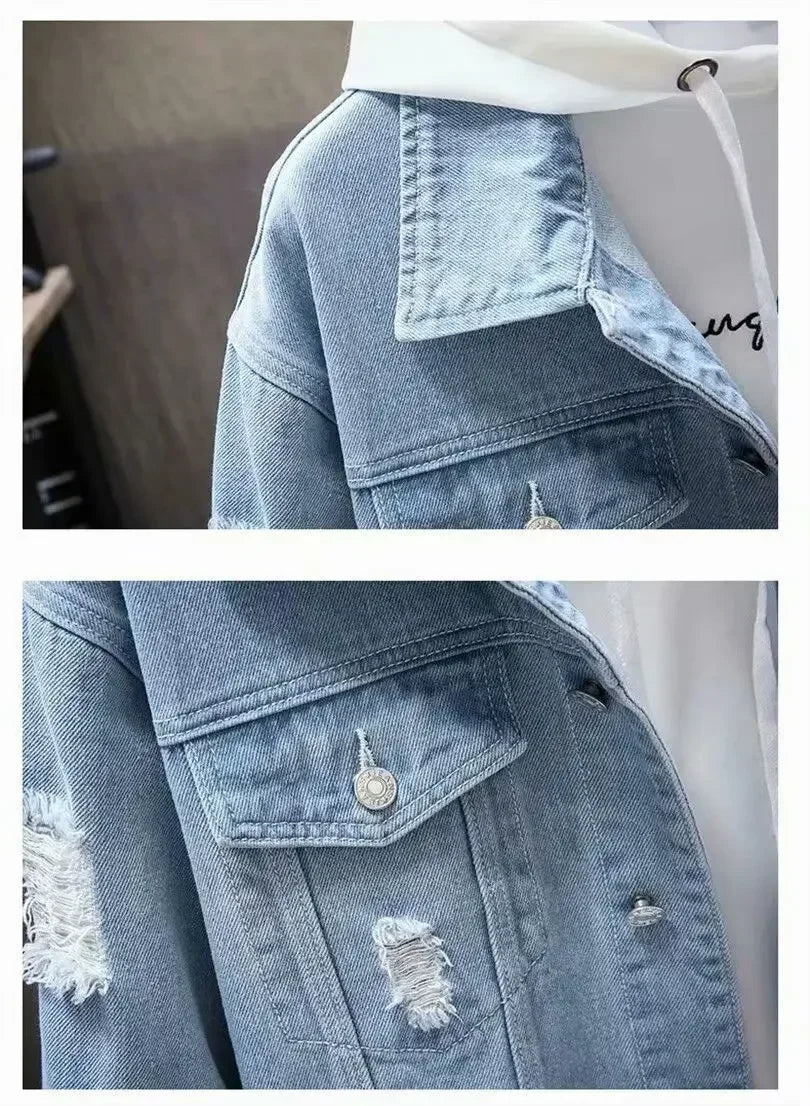 Basic Ripped Denim Jacket