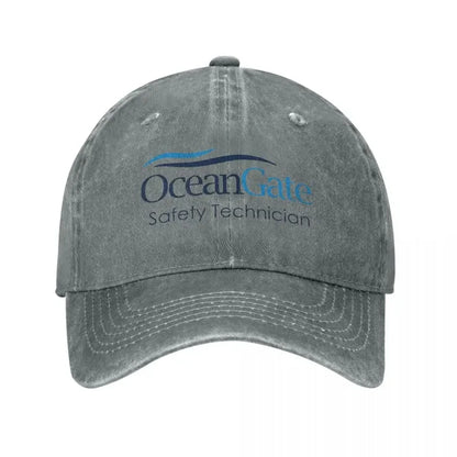 Vintage Ocean Gate Safety Technician Distressed Baseball Cap