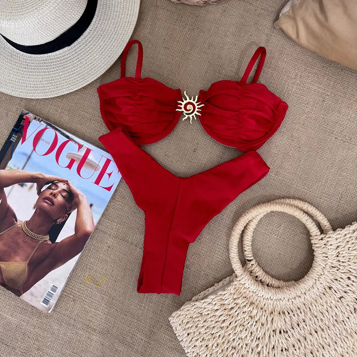 2025 Sexy High Waist Bikini Womens Brazilian Set With Gold Sequins Push Up Swimwear Summer Beachwear