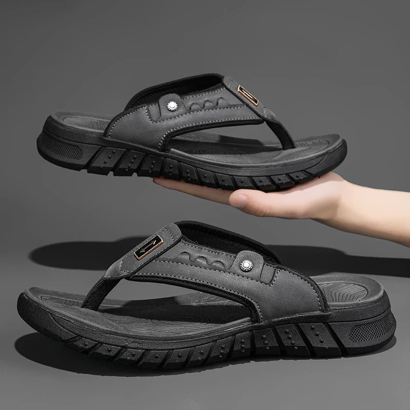 Mens Beach Shoes Slippers Unisex Hollow Out Casual Couple Beach Sandals Flip Flops Non Slip Water Shoes For Men