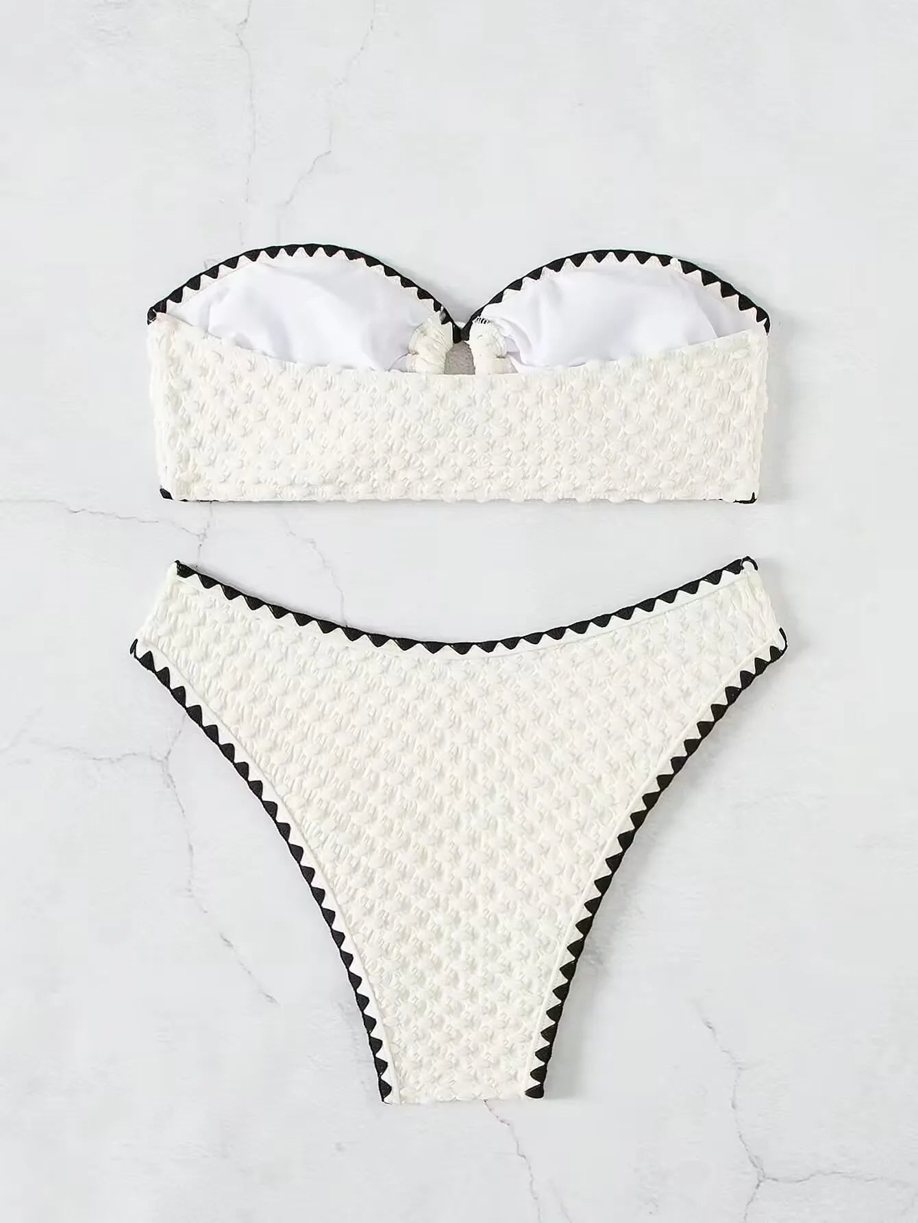Two Pieces New White Bandage Stripe Bikini