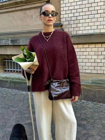 Womens Vintage Deer Path Loose Sweatshirts