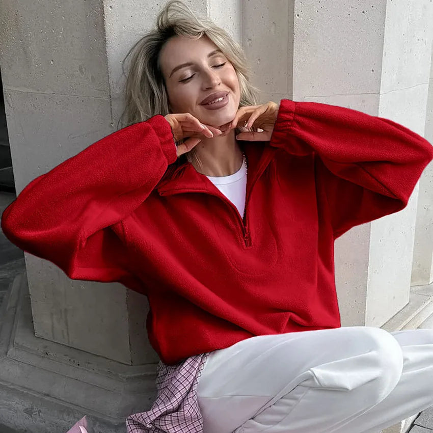 2025 Polar Fleece Hoodie Women S Loose Fit Pullover Sweatshirt For Spring Fall