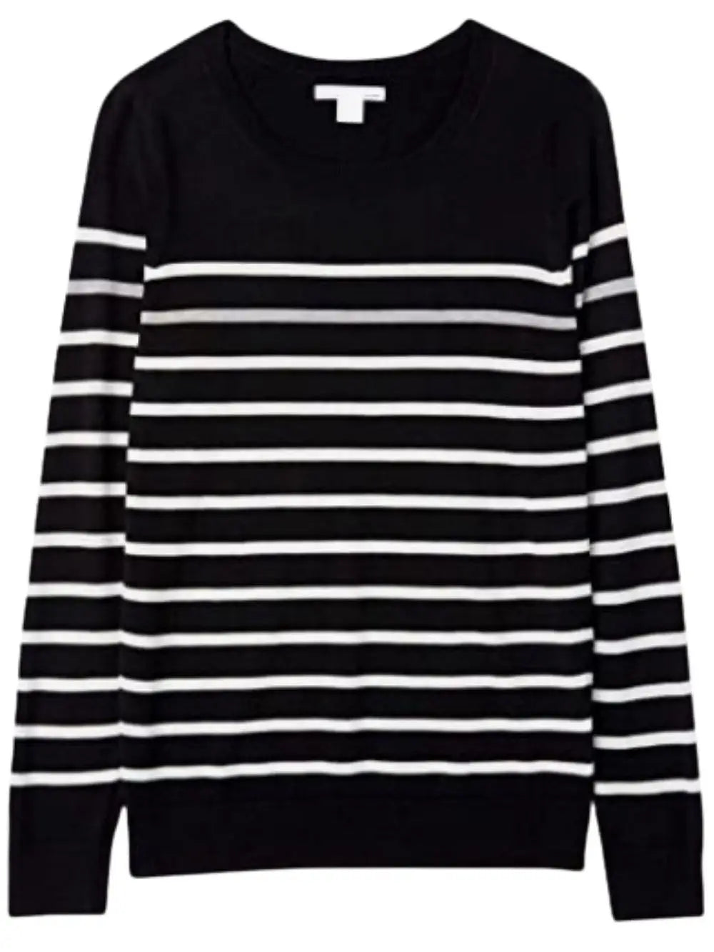 Winter Black And White Stripe Women Loose Sweater