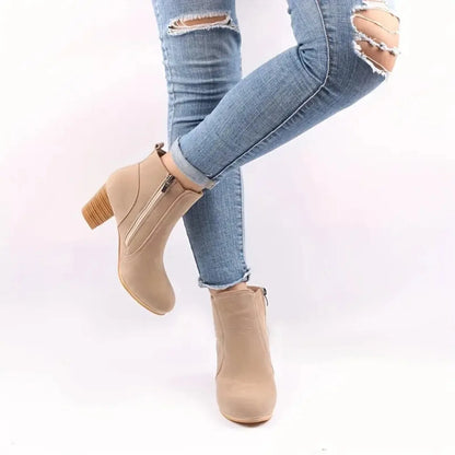 Luxury Suede Chelsea Ankle Boots for Women - 2025 Autumn Winter Chunky Heels