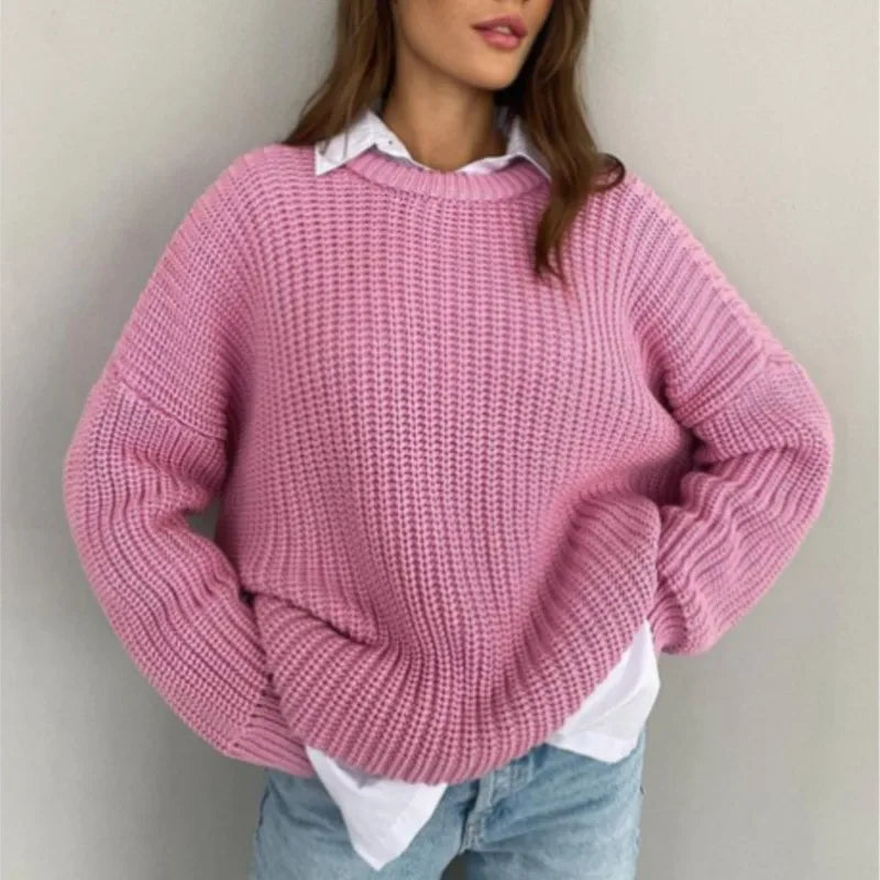 Casual O Neck Elegant Loose Sweaters
