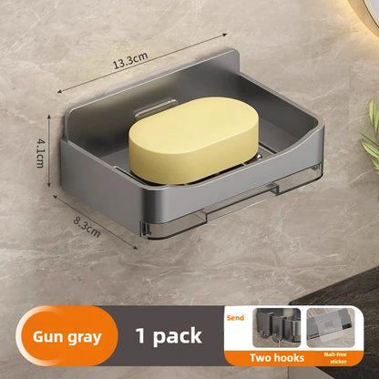 No Drilling Wall Mounted Double Layer Soap Sponge Holder