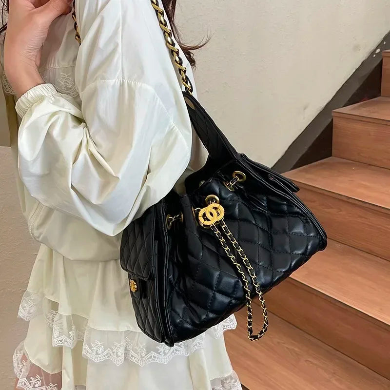 Black Luxury Large Capacity Genuine Leather Handbag For Women