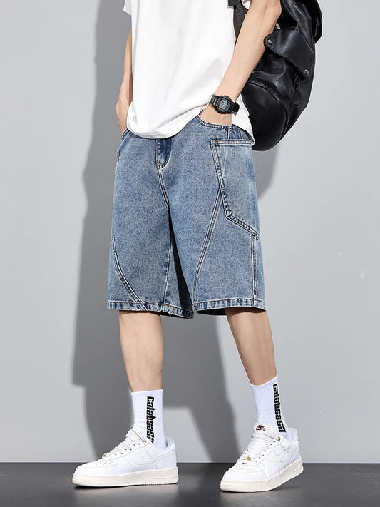 Mens Plus Size Cargo Type Summer Jean Shorts
