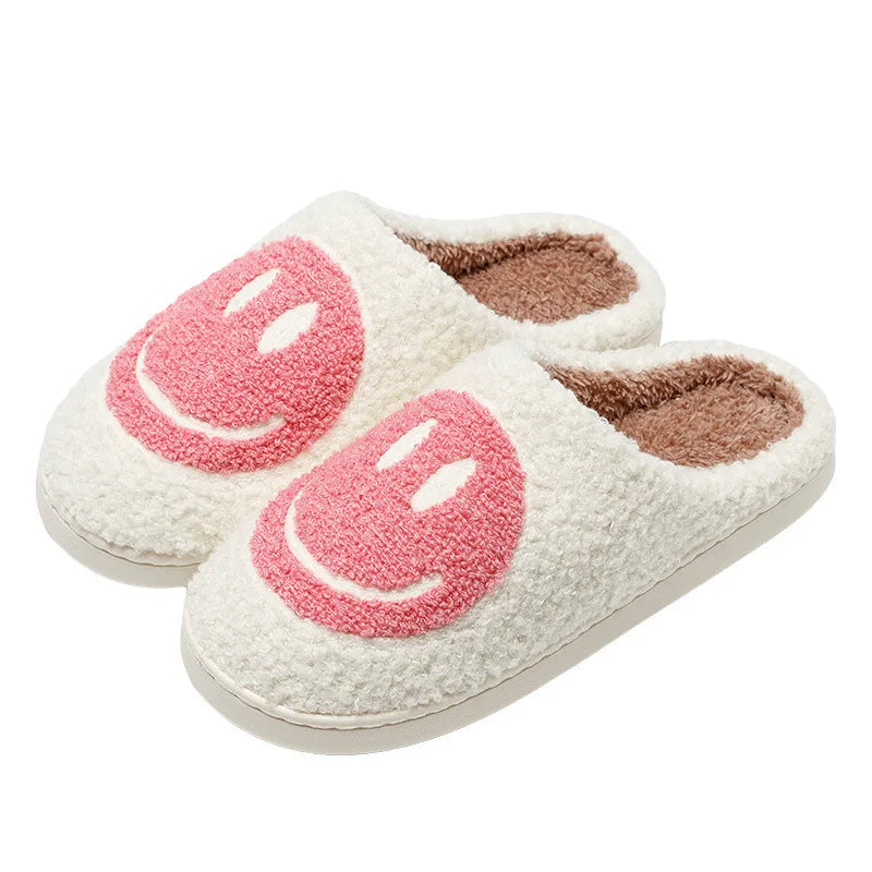 Womens Fluffy Emoji Faces Winter Slippers