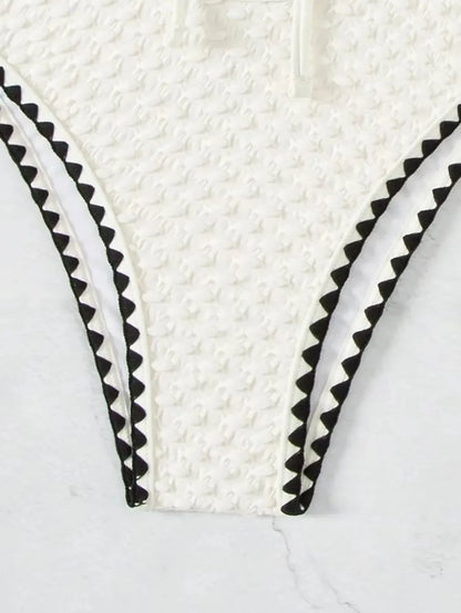 Two Pieces New White Bandage Stripe Bikini