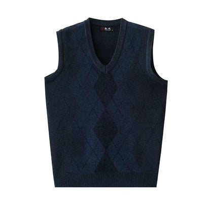 Argyle Basic Solid Color O Neck Long Sleeve Knitted Men S Sweaters