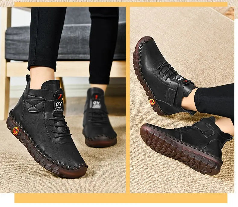 Modern Style Long Cross Lace Up Warm Winter Boots For Women