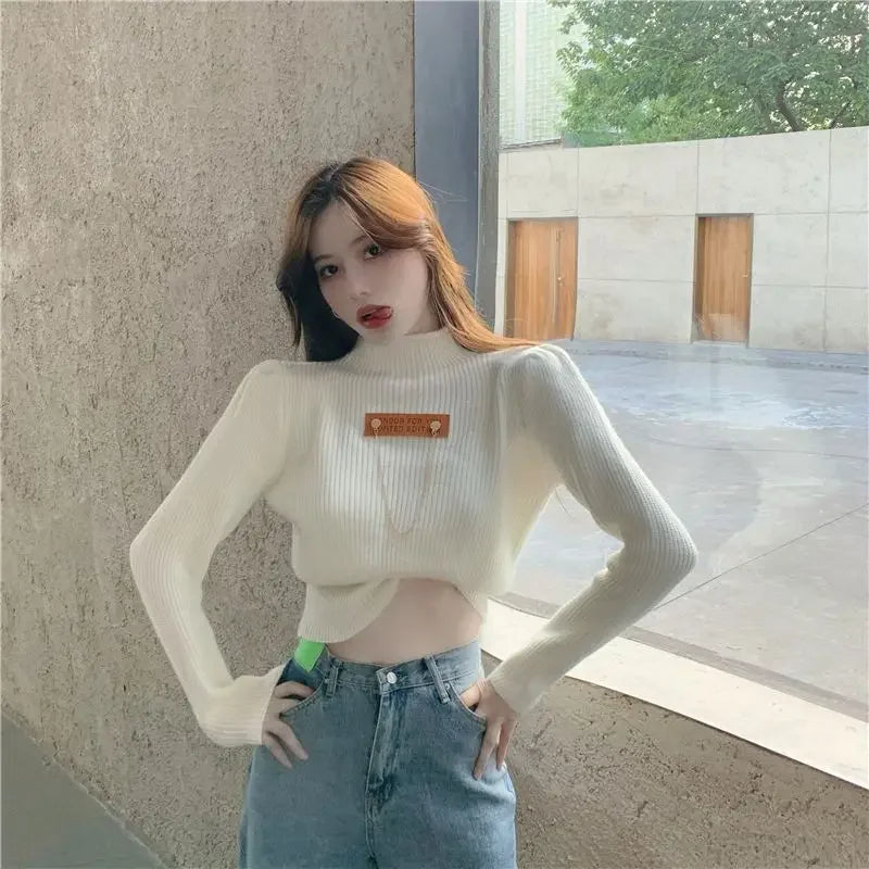2025 Fall Winter White Knitted Sweater For Women Fashion Sweatshirt Luxury Designer Knit Pink Elegant Tops