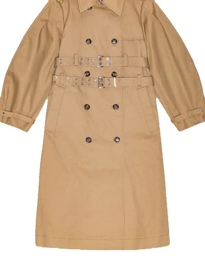 Oversize Long Single Breasted Womens Trench Coat