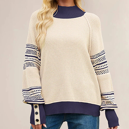 Womens Autumn Floral Sweater Vintage Loose Fit Elegant Oversized Jumper Casual Pullovers For Fall Fashion