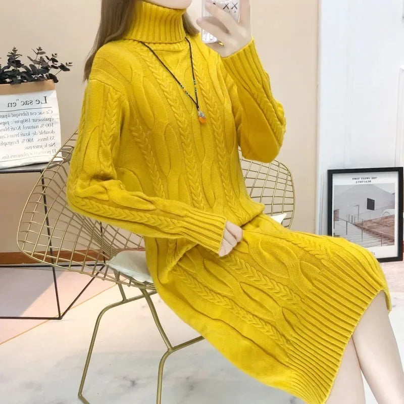 Women Turtleneck Thick Knitted Sweaters