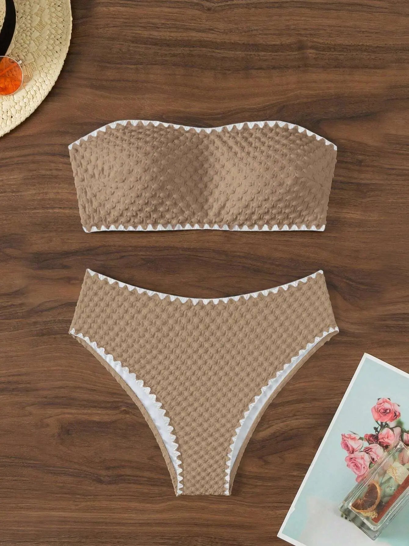 Two Pieces New White Bandage Stripe Bikini