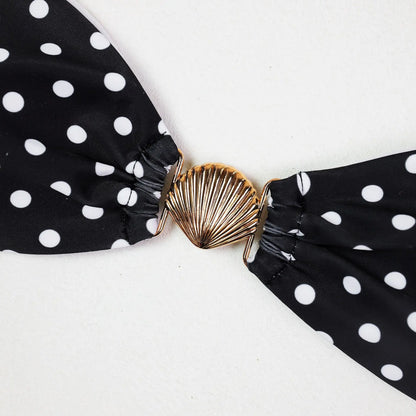 Italian Riviera Vibes Navy Blue Polka Dot Beach Set